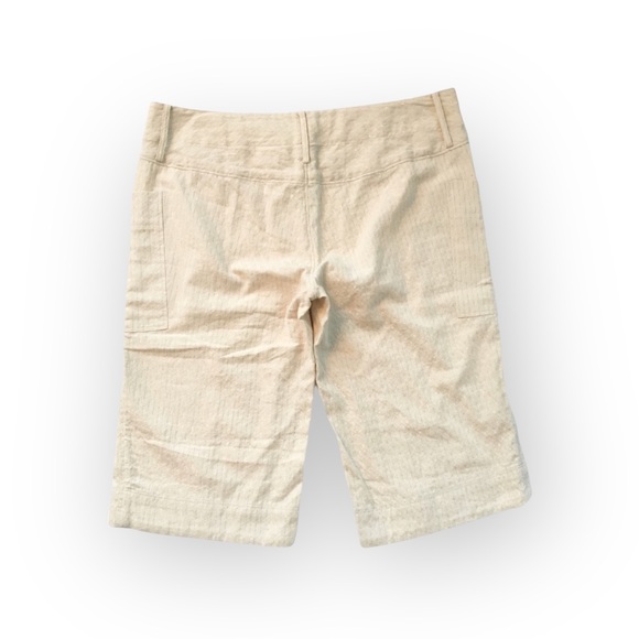 new La Rok ༄ Gold Lurex Thread Knit Dressy Cargo Bermuda Shorts ༄ Creamy White 8 - Picture 6 of 16